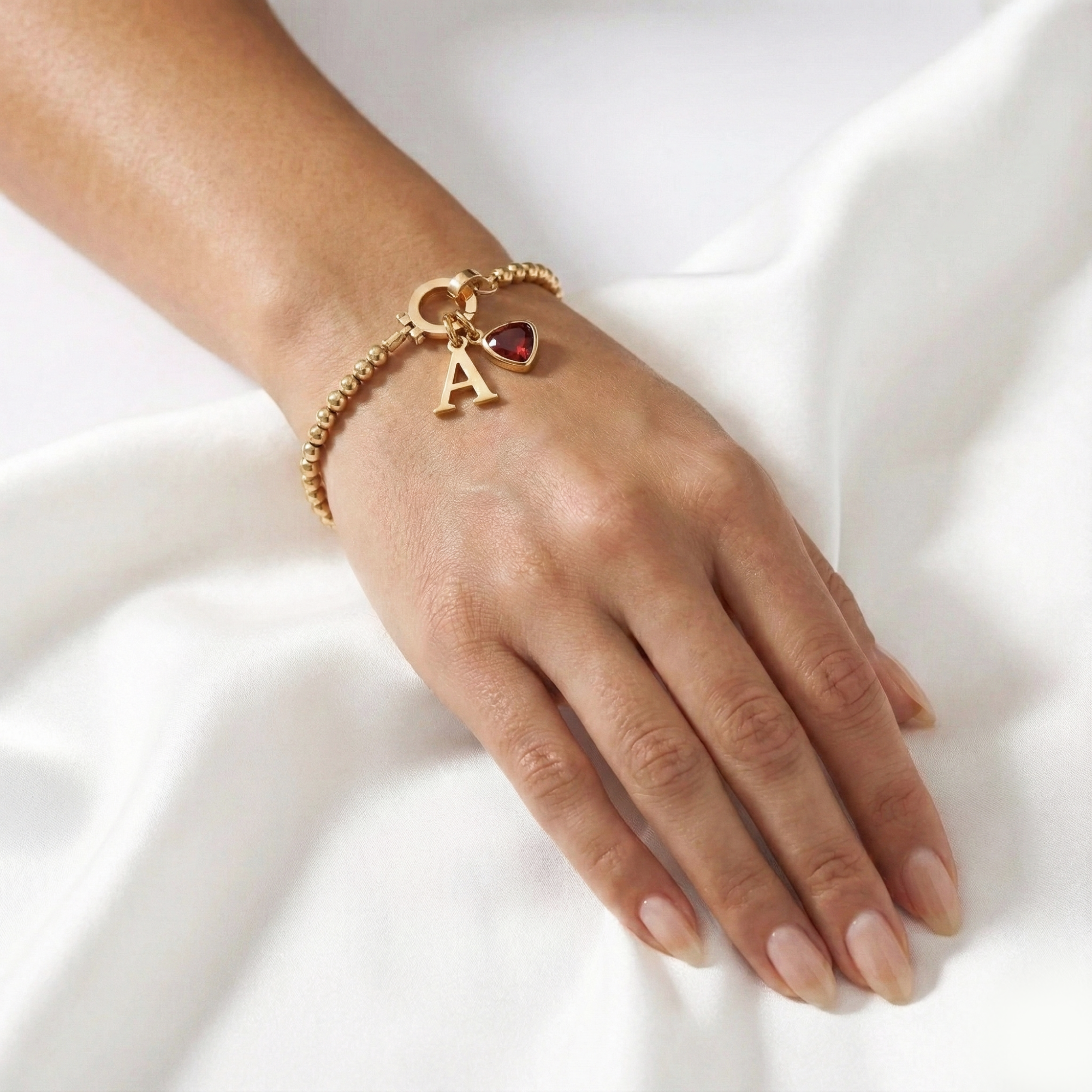 Initial Birthstone Bracelet