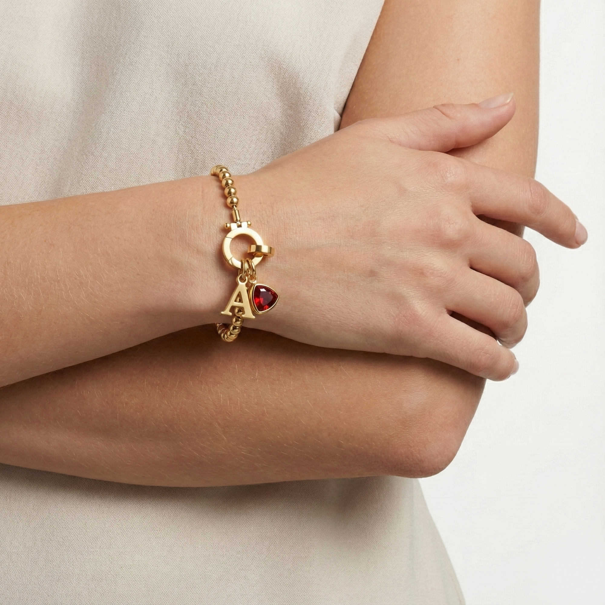 Initial Birthstone Bracelet