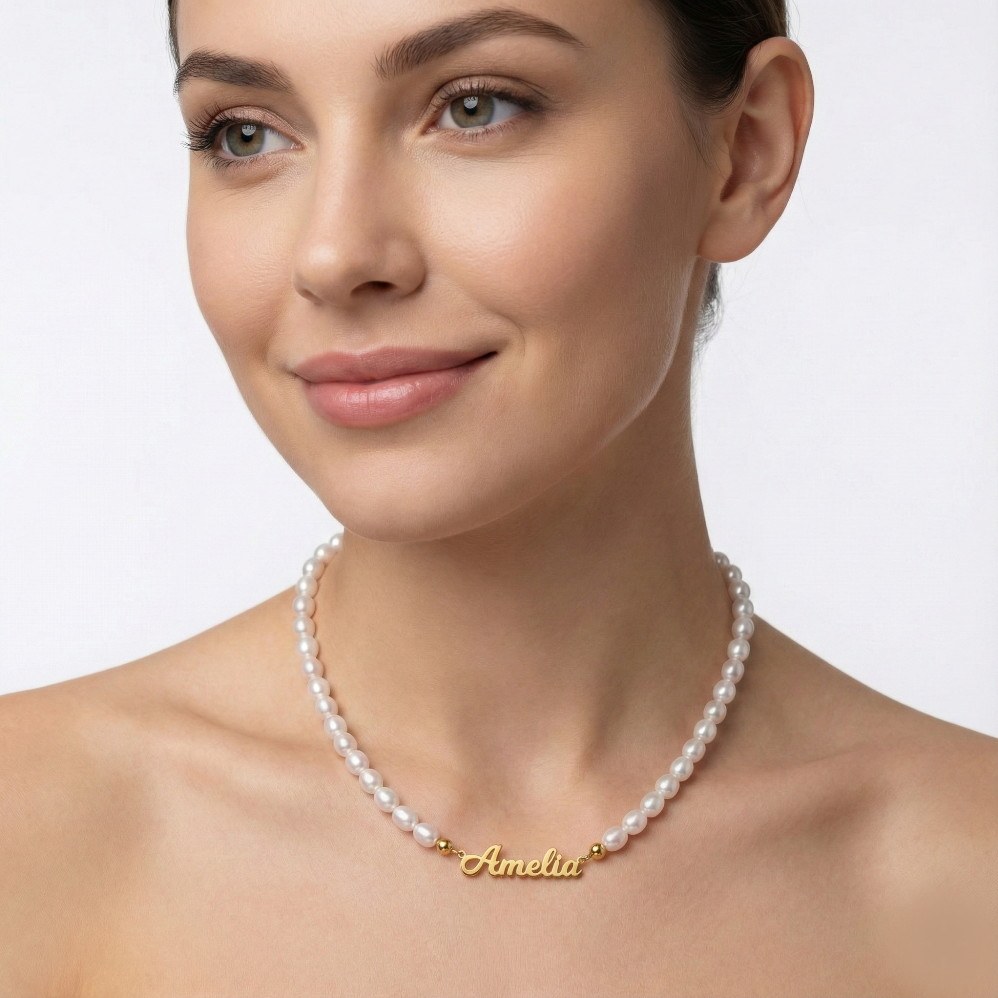 AX Pearl Name Necklace