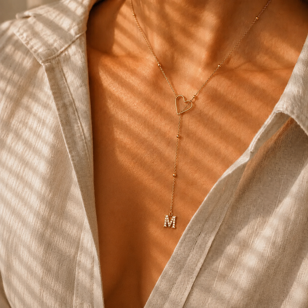 Initial Heart Pendant Necklace