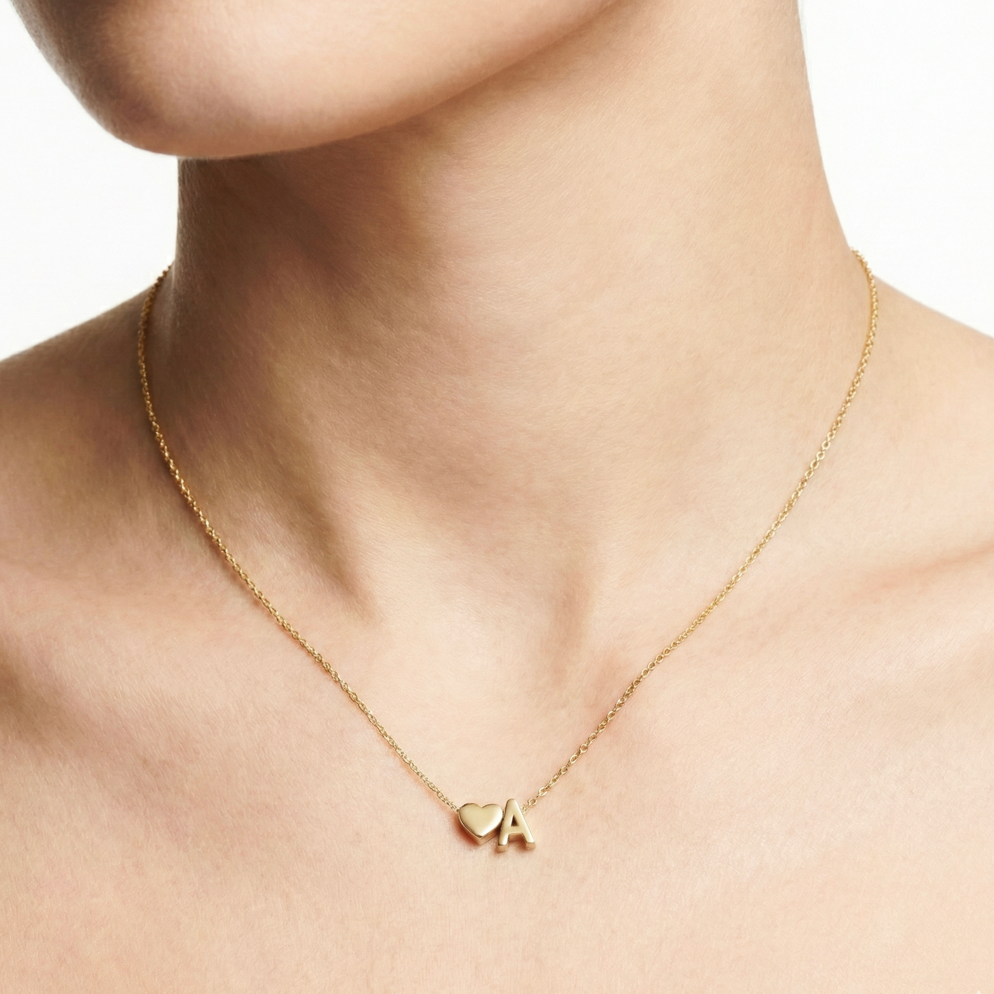Heart Initial Necklace