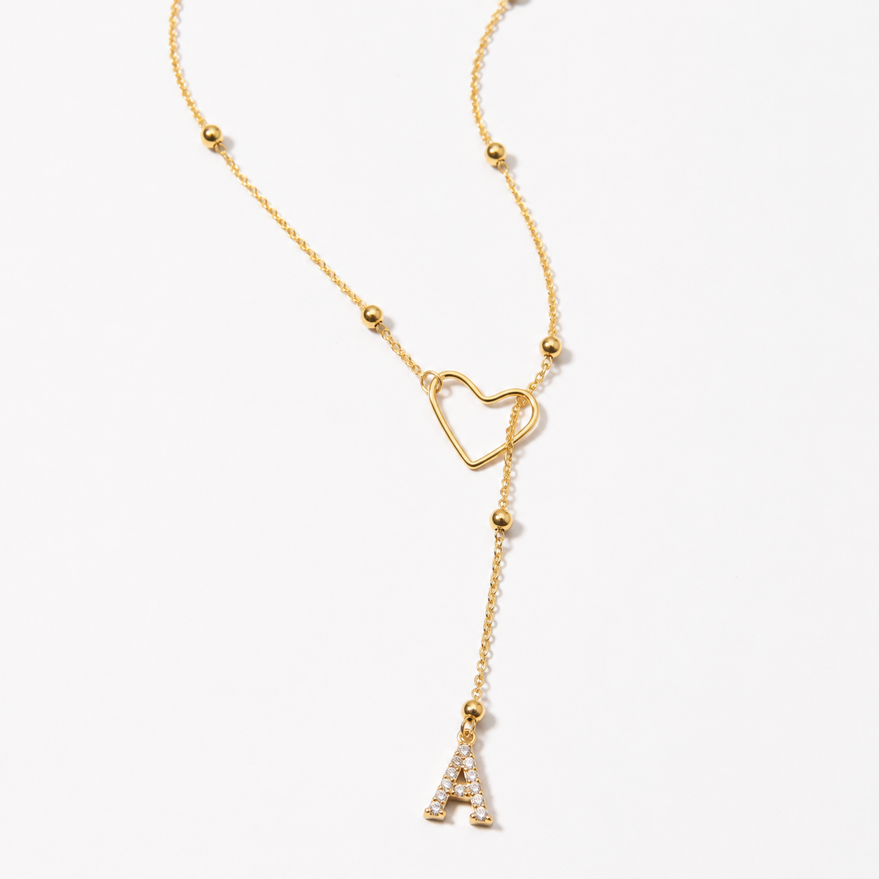 Initial Heart Pendant Necklace