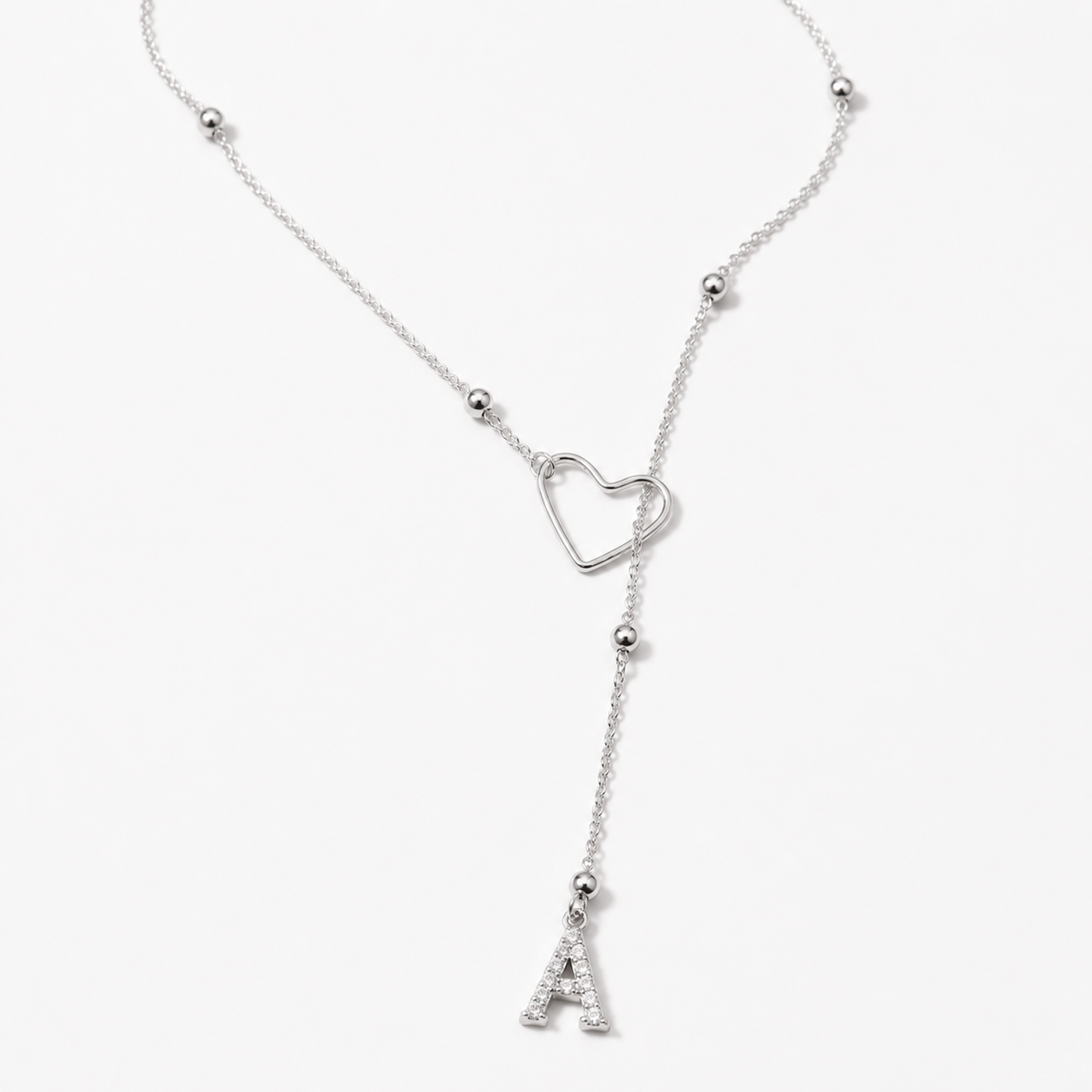 Initial Heart Pendant Necklace