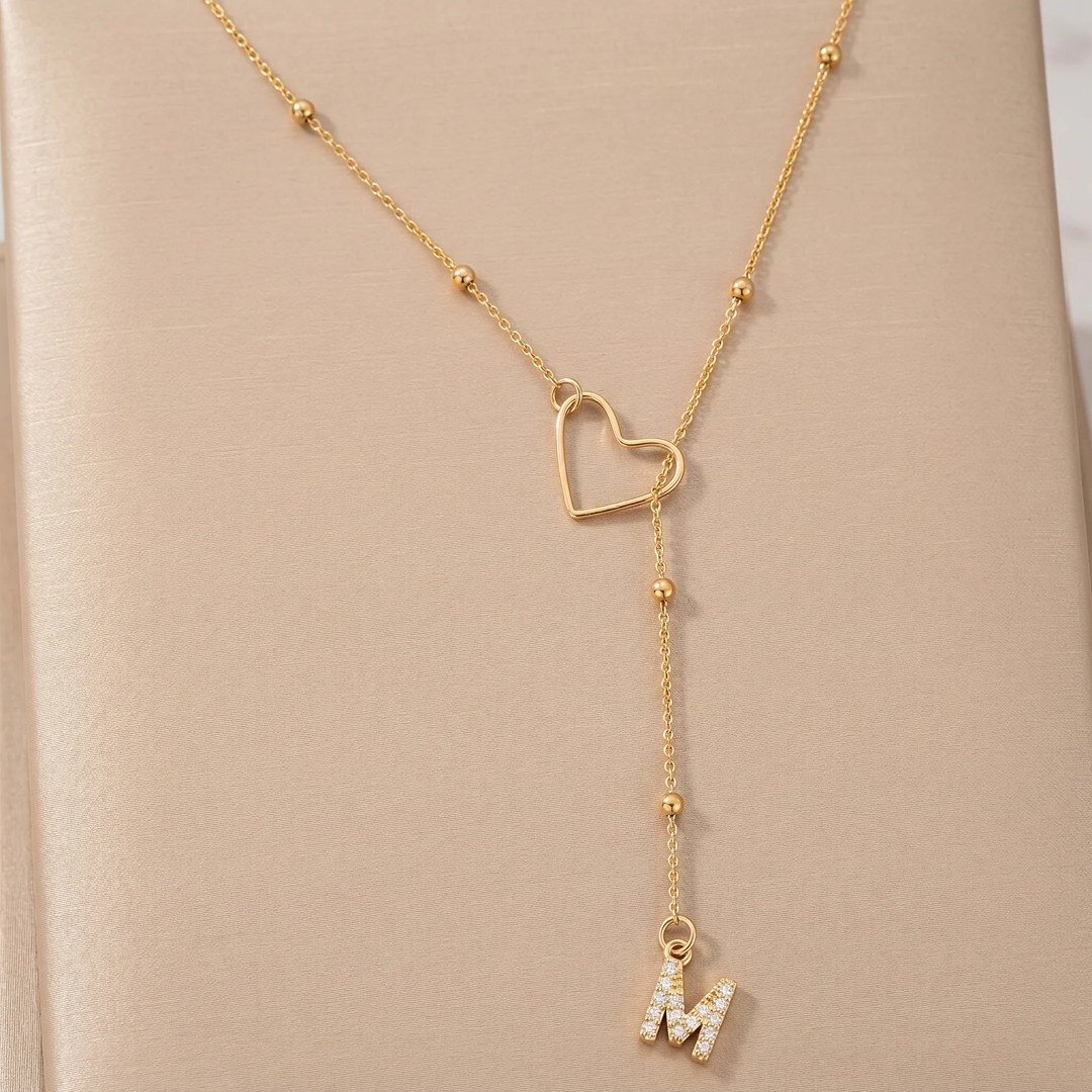 Initial Heart Pendant Necklace